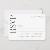 Eenvoudig zwart-wit QR-code Website Keuze uit maal RSVP Kaartje (Voorkant)