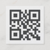 Eenvoudig zwart-wit QR-Visitekaartje Vierkante Visitekaartje (Voorkant)
