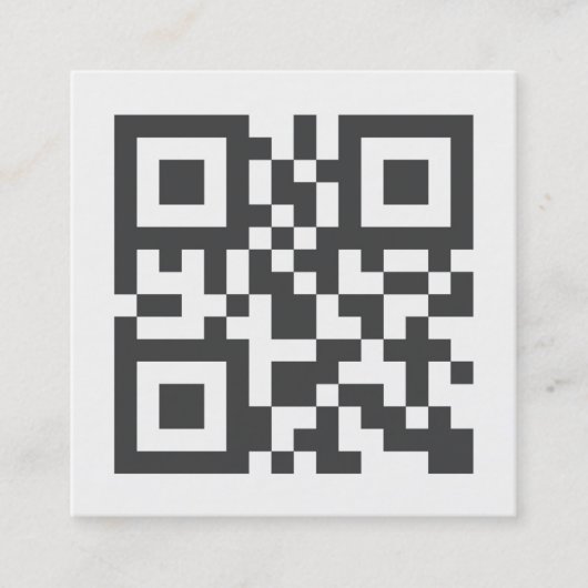 Eenvoudig zwart-wit QR-Visitekaartje Vierkante Visitekaartje (Voorkant)