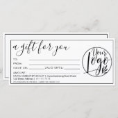 Eenvoudig zwart-wit rand cadeaubon logo (Voorkant / Achterkant)