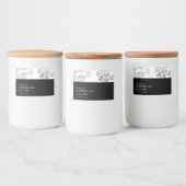 Eenvoudig Zwart & Wit Raspberry Jam Label Voedselcontainer Etiket (Flessen)