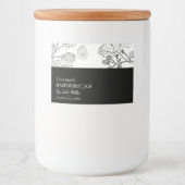 Eenvoudig Zwart & Wit Raspberry Jam Label Voedselcontainer Etiket (Voorkant)