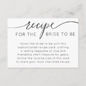 Eenvoudig zwart-wit recept voor de bruid te zijn informatiekaartje (Voorkant)