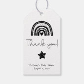 Eenvoudig zwart-wit regenboogBaby shower Cadeaulabel (Voorkant)