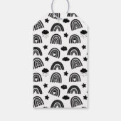 Eenvoudig zwart-wit regenboogBaby shower Cadeaulabel (Achterkant)