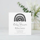 Eenvoudig zwart-wit regenboogBaby shower Kaart (Staand voorkant)