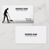 Eenvoudig zwart-wit reinigingstapijt silhouet visitekaartje (Voorkant / Achterkant)