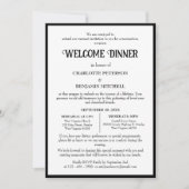 Eenvoudig Zwart & Wit Repetitie Welkomstdiner Kaart (Voorkant)