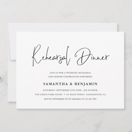 Eenvoudig zwart-wit repetitief diner kaart (Voorkant)