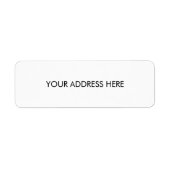 Eenvoudig zwart-wit retourlabel etiket (Voorkant)