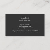 Eenvoudig zwart-wit rond monogram embleem visitekaartje (Achterkant)