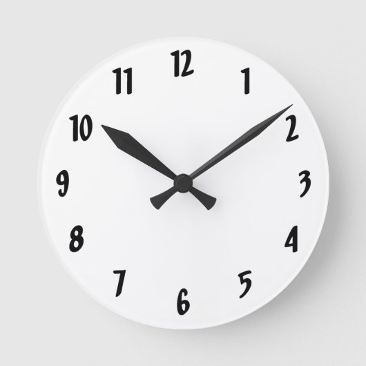 Eenvoudig zwart-wit ronde klok (Voorkant)