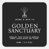 Eenvoudig zwart wit rood diffuser label (Voorkant)