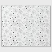 Eenvoudig zwart-wit Schattige kerstpatroon Cadeaupapier (Vlak)