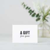Eenvoudig zwart-wit schitterend cadeaubon kortingskaartje (Staand voorkant)