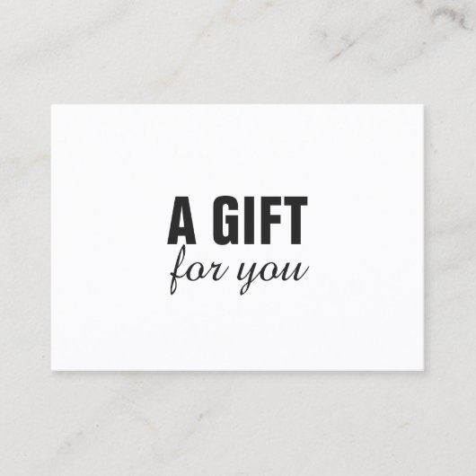 Eenvoudig zwart-wit schitterend cadeaubon kortingskaartje (Voorkant)