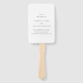 Eenvoudig zwart-wit schoon huwelijksprogramma handwaaier (Voorkant)