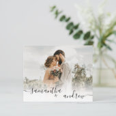 Eenvoudig zwart wit script 5 foto's budget bruilof (Staand voorkant)