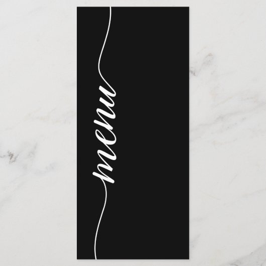 Eenvoudig Zwart-wit Script Aangepaste maaltijden B Menu (Achterkant)