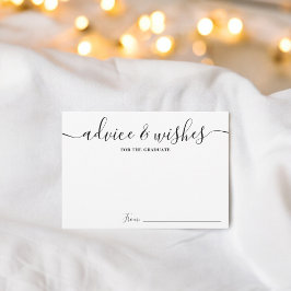 Eenvoudig Zwart wit script advies wenst afstuderen Informatiekaartje