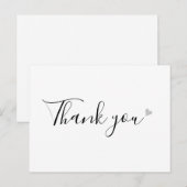 Eenvoudig Zwart-Wit Script Bedankje Zakelijk Briefkaart (Voorkant / Achterkant)