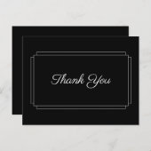 Eenvoudig zwart-wit script Business Dank u Briefkaart (Voorkant / Achterkant)