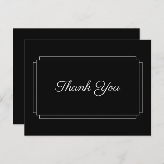 Eenvoudig zwart-wit script Business Dank u Briefkaart (Voorkant / Achterkant)