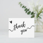 Eenvoudig zwart-wit script dank u kaart (Staand voorkant)