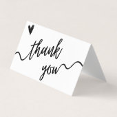 Eenvoudig zwart-wit script dank u kaart visitekaartje (Voorkant)