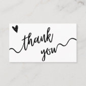 Eenvoudig zwart-wit script dank u kaart visitekaartje (Voorkant)