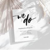 Eenvoudig zwart-wit script dat we doen bruiloft kaart