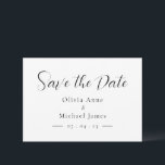 Eenvoudig zwart-wit script De datum opslaan Save The Date<br><div class="desc">Eenvoudig en modern zwart op witte achtergrond bruiloft "Save the Date". Ideaal voor een seizoen bruiloft.</div>