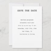 Eenvoudig Zwart&Wit Script Minimalistisch Hart Ver Save The Date (Achterkant)