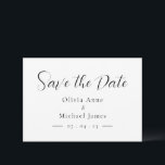 Eenvoudig zwart-wit script 'Save the Date' Save The Date<br><div class="desc">Eenvoudige en moderne zwarte tekst op witte achtergrond 'Save the Date' voor een trouwfeest.  Perfect voor een trouwfeest in elk seizoen.</div>