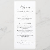 Eenvoudig zwart-wit script Wedding Menu kaart (Voorkant)