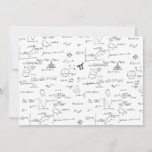 Eenvoudig zwart-wit script Wiskunde Afstuderen Bedankkaart (Achterkant)