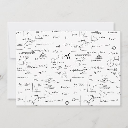 Eenvoudig zwart-wit script Wiskunde Afstuderen Bedankkaart (Achterkant)