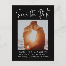 Eenvoudig zwart wit Sla de datum op om uw foto te  Aankondigingskaart