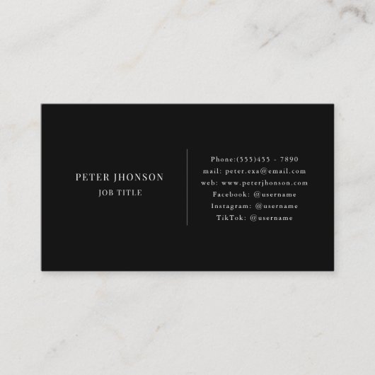 Eenvoudig Zwart-wit Social Media Company Logo Visitekaartje (Voorkant)