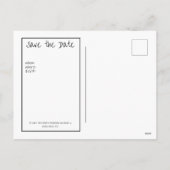 Eenvoudig zwart-wit sparen de Datum Feestdagenkaart (Achterkant)
