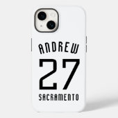 Eenvoudig zwart-wit sportnummer Case-Mate iPhone case (Achterkant)
