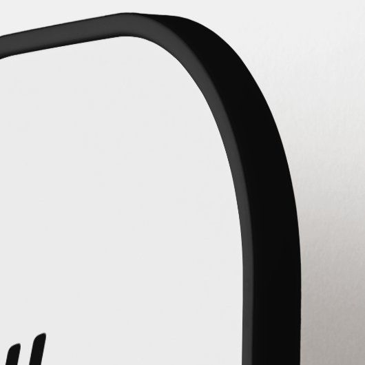 Eenvoudig zwart-wit sportnummer pickleball paddle (Links Detail)