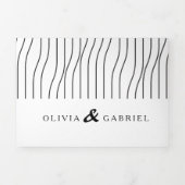 Eenvoudig zwart wit Stijlvolle bruiloft Drieluik Uitnodiging (Cover)