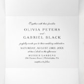 Eenvoudig zwart wit Stijlvolle bruiloft Drieluik Uitnodiging (Binnenkant midden)