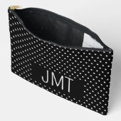Eenvoudig zwart-wit Stippen monogram Etui (Open)