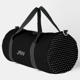 Eenvoudig zwart-wit Stippen Patroon Monogram Plunjezak