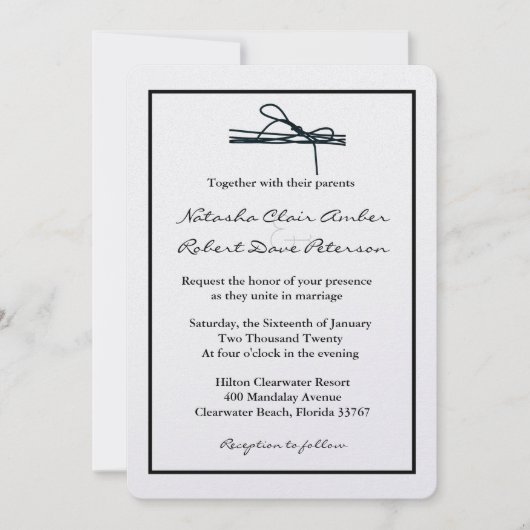 Eenvoudig zwart-wit Stropdas De knoop nodigt uit Kaart (Voorkant)