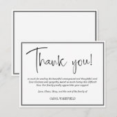 Eenvoudig zwart wit sympathie bedankt (Voorkant / Achterkant)