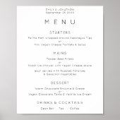 Eenvoudig Zwart-wit tekst of een kleurwweddenmenu Poster (Voorkant)