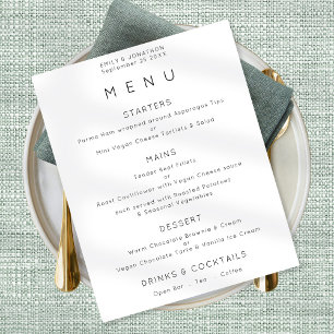 Eenvoudig Zwart-wit tekst of een kleurwweddenmenu Poster